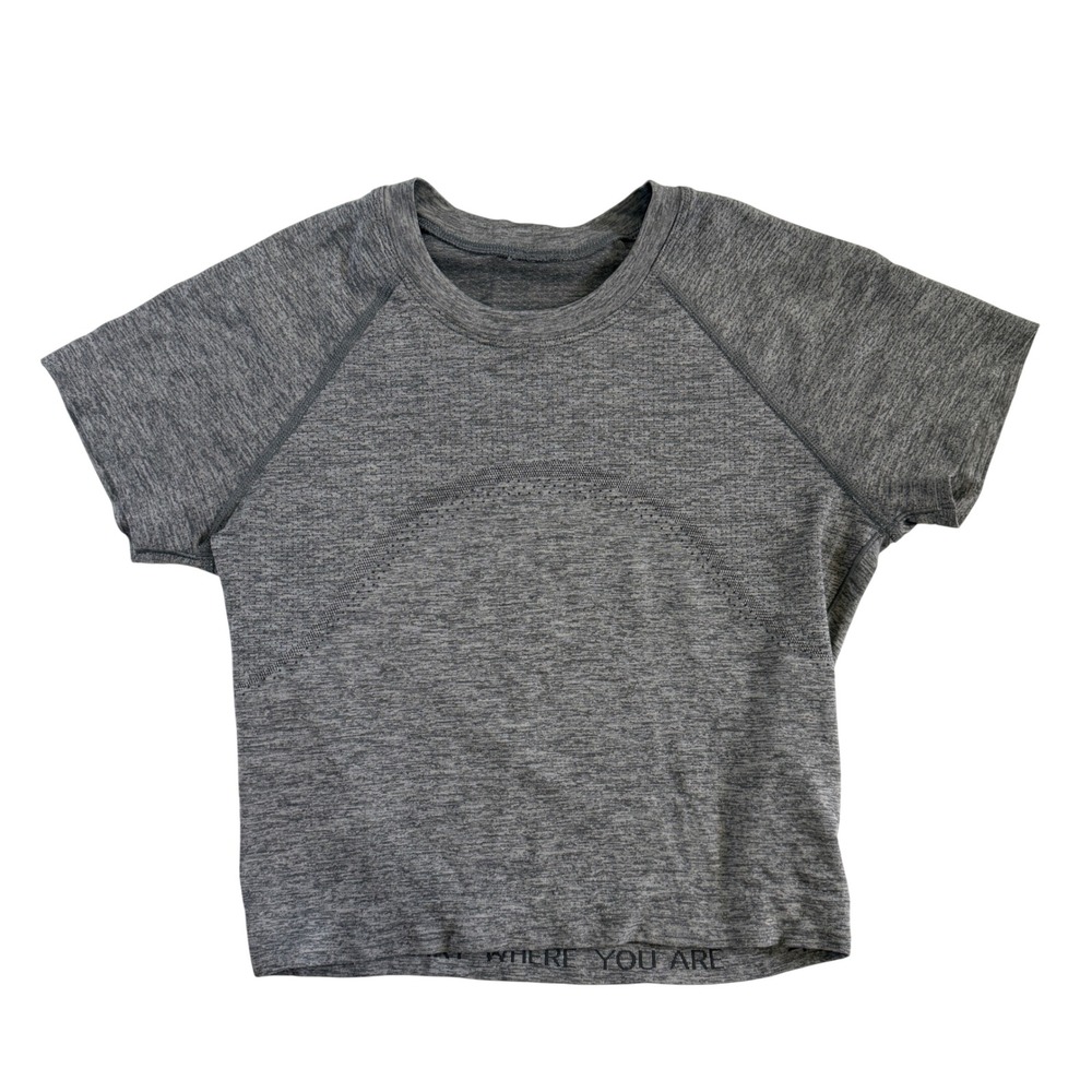 Lululemon Swiftly Tech Short Sleeve 2.0 Race Length Crop Gray Size 4